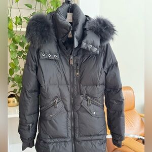 SAM. Black Puffer Jacket with real Fur Trim